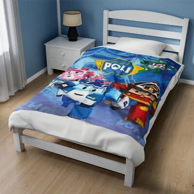 Velveteen Plush Blanket | Robocar Poli Blanket - Thumbnail 3