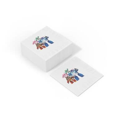 Robocar Poli Party Supplies, Disposable Beverage Napkins, White Coined - Thumbnail 3