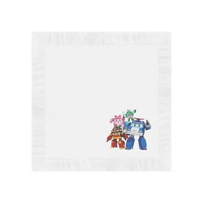 Robocar Poli Party Supplies, Disposable Beverage Napkins, White Coined - Thumbnail 2