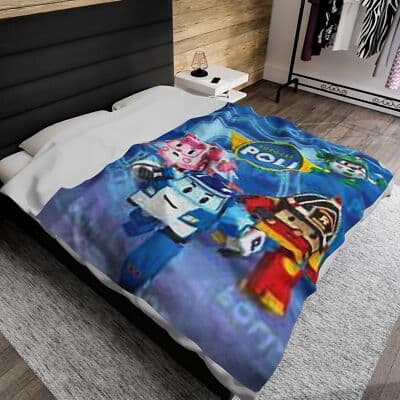 Velveteen Plush Blanket | Robocar Poli Blanket - Thumbnail 4