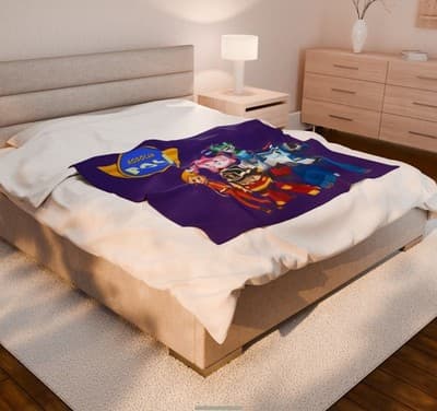Robocar Poli Velveteen Plush Blanket | Cozy Kids Throw, Soft Blanket for [...] - Thumbnail 3