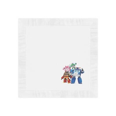 Robocar Poli Party Supplies, Disposable Beverage Napkins, White Coined - Thumbnail 2