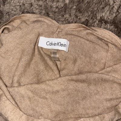 Calvin Klein Classic Neutral Color Block Poncho Chic Buttery Soft One Size - Thumbnail 3