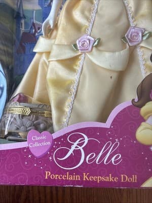 2002 Disney Beauty and the Beast Princess Belle Porcelain Keepsake Doll NEW - Thumbnail 2