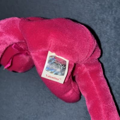 Ty Valentina the Red Bear Beanie Baby- RETIRED; TAG ERROR 1998/1999 MINT - Thumbnail 3