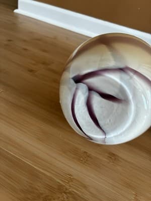 Vintage Glass Vase Purple And Beige By T Crístalli di Michelangelo - Thumbnail 4