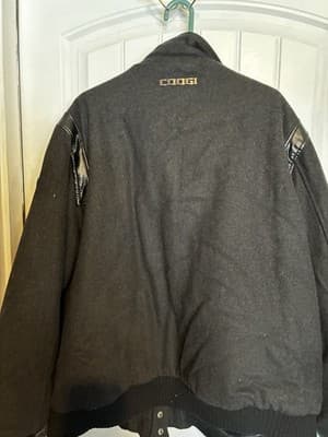 Coogi Wool Bomber Jacket Full Zip Black Sz 3x Streetwear Hipster Hip Hop Y2k - Thumbnail 5