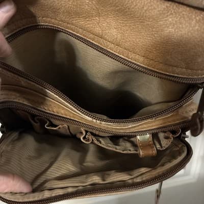 Dilana Santa Fe brown distressed leather Bookbag - Thumbnail 5