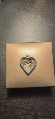 1 1/4 CARAT GENUINE DIAMOND STERLING SILVER OPEN HEART PENDANT - Thumbnail 2