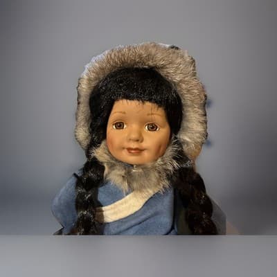 Alaskan Friends Porcelain Doll With Unique Outfit - Thumbnail 3