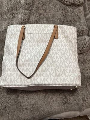 "MICHAEL KORS" Signature Tote Jet Set Vanilla Shoulder Strap/Handbag- - Thumbnail 4