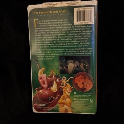 Vintage Walt Disney The Lion King VHS 1994 Masterpiece Collection #2977, Mint - Thumbnail 6