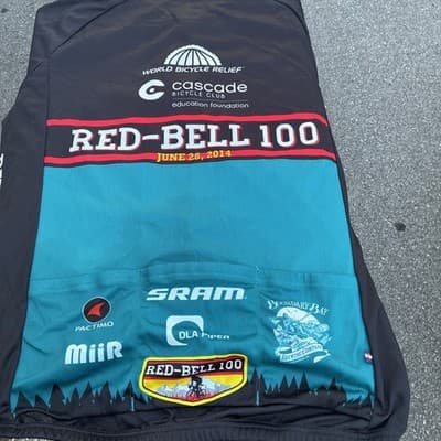 Medium Men's 2014 Red-Bell 100 Cycling Jersey Pactimo Bicycle Shirt Cycle EUC - Thumbnail 5