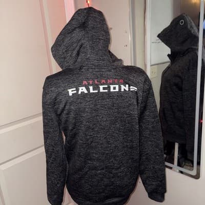 NFL black/gray zip up hoodie falcons Size XL - Thumbnail 2