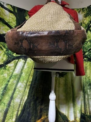 New Directions Straw With Animal Print Purse - Thumbnail 5