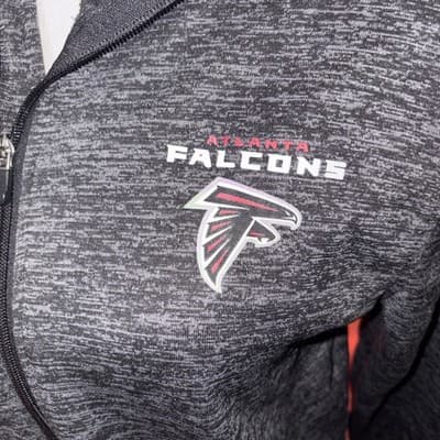 NFL black/gray zip up hoodie falcons Size XL - Thumbnail 3