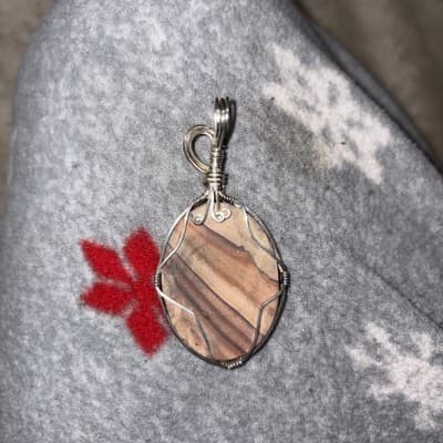 NATURAL STONE CELESTOBARITE CARNELIAN AGATE GEMSTONE STERLING SILVER PENDANT RH - Thumbnail 2