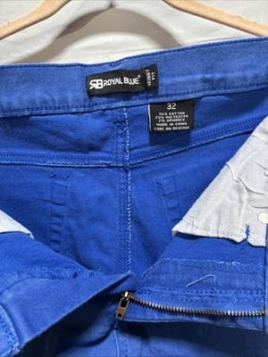 Royal Blue Shorts Skinny Fit Size 32 - Thumbnail 3