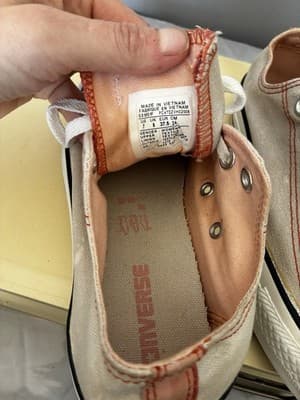 CONVERSE Chuck Taylor All Star Women's 7 Double Tongue Off White/Orange - Thumbnail 3