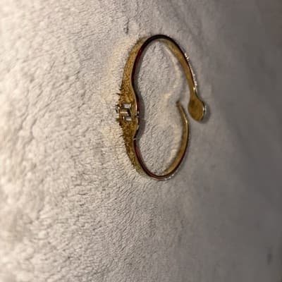 Gold / Cubic Zirconia Snake Head Caribbean Bangle Bracelet NEW - Thumbnail 3