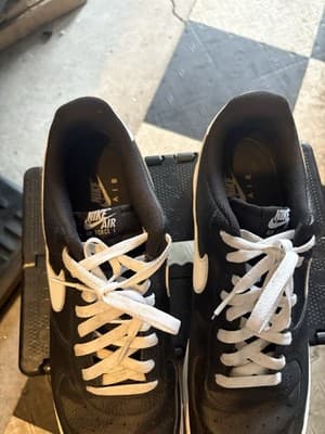 Nike Air Force 1 Men's Size 15 Black And White Worn Few Time - Thumbnail 6