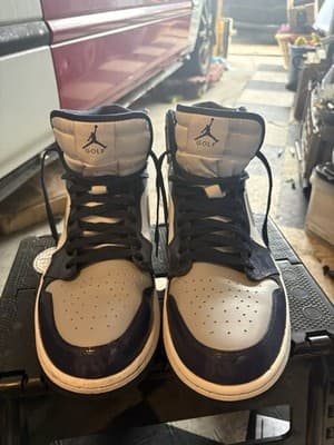 Nike J 1 Retro High Sz 14 Golf Patent Midnight Navy Sneakers Barely Worn￼ - Thumbnail 2