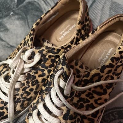 Hush Puppies Sabine Genuine Calf Hair Leopard Bounce Plus Sneaker Sz 8.5 - Thumbnail 4