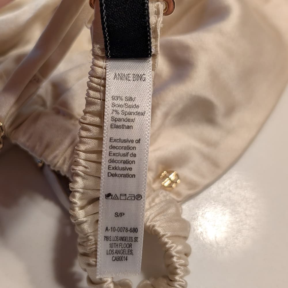 Anine Bing Silk Satin Bralette in Champagne - Thumbnail 3