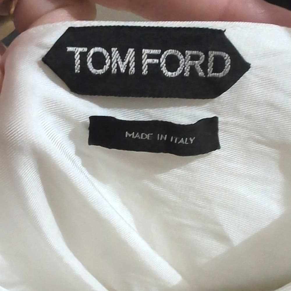 Tom Ford Draped White Sleeveless Top Size 4 - Thumbnail 3