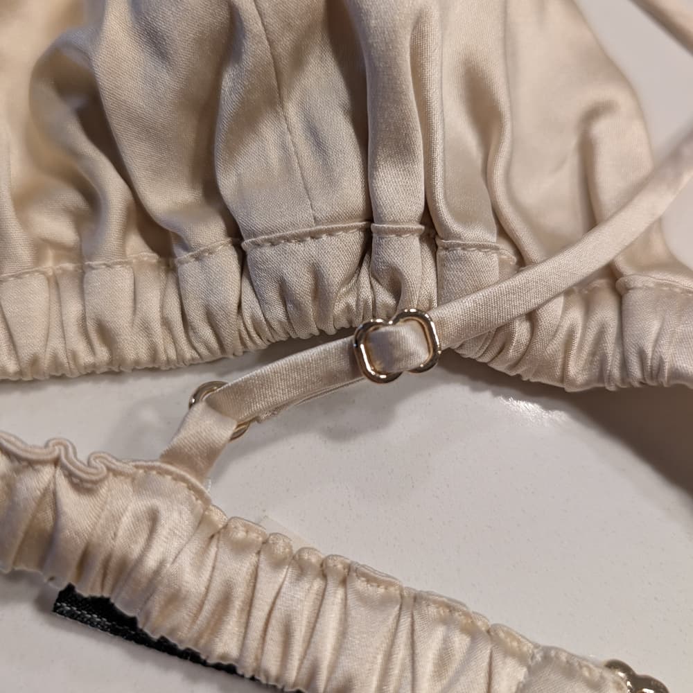 Anine Bing Silk Satin Bralette in Champagne - Thumbnail 2
