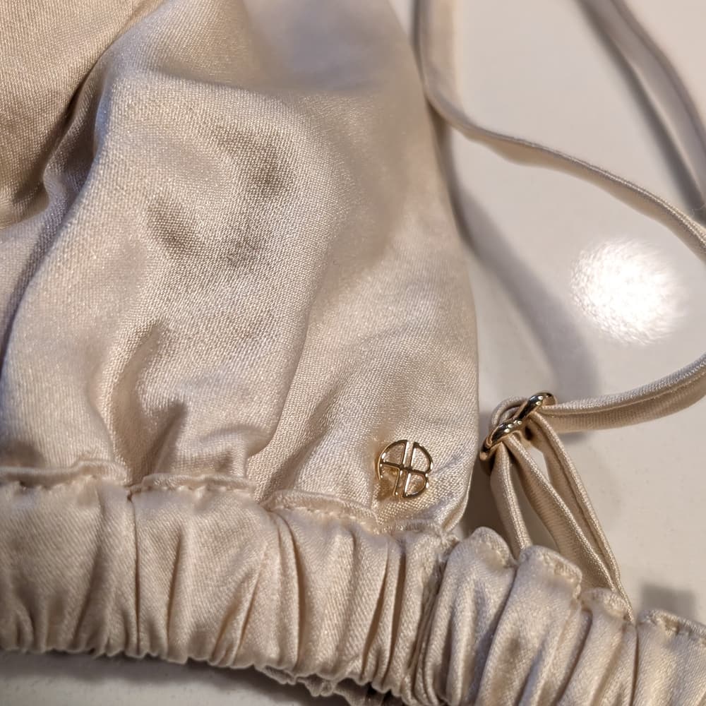 Anine Bing Silk Satin Bralette in Champagne