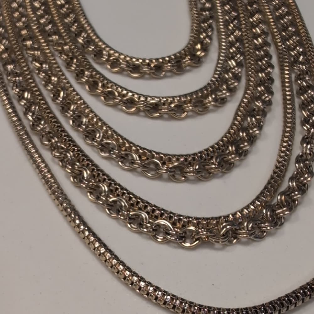 Vintage Multi-Strand Gold Layered Festival Necklace - Thumbnail 2