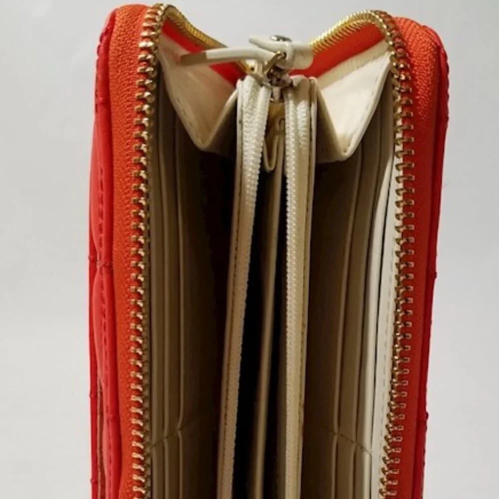 Kate Spade cherry red lacey signature quilted leather Wallet flame - Thumbnail 3