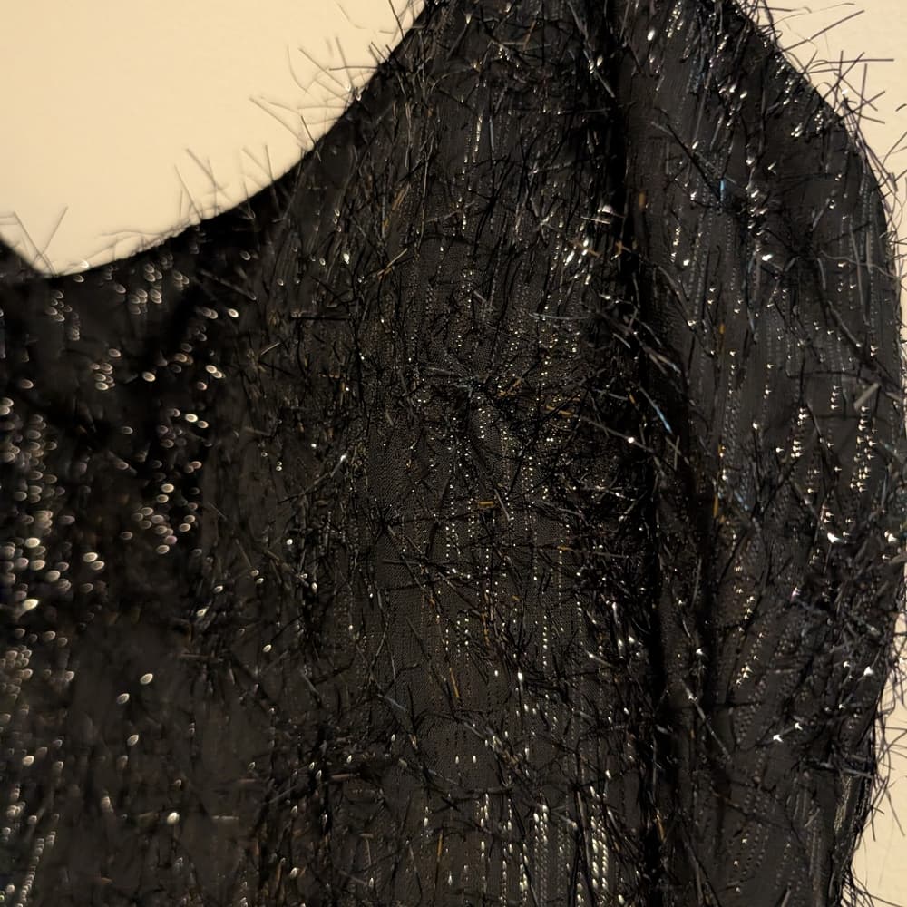 Aidan Mattox LBD Black Sparkle Fringe Slip Mini Dress Size 0 - Thumbnail 2