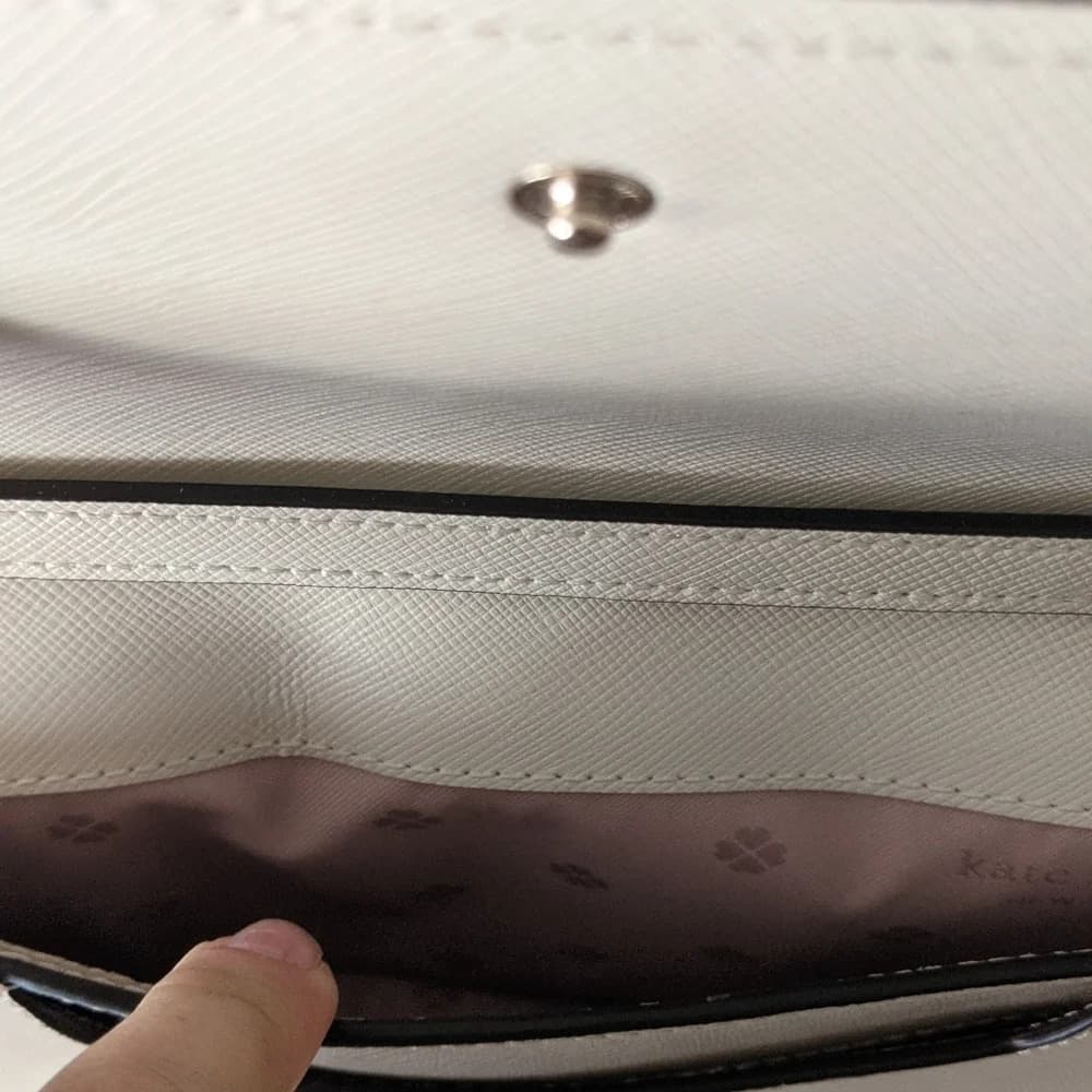 Kate Spade Willow Wallet cream Tan Leather Chain strap crossbody Bag - Thumbnail 5