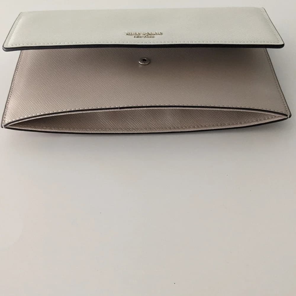 Kate Spade Willow Wallet cream Tan Leather Chain strap crossbody Bag - Thumbnail 3