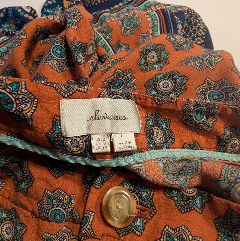 Anthropologie Elevenses Summer Wide-Leg Palazzo Pants Side pockets - Thumbnail 6