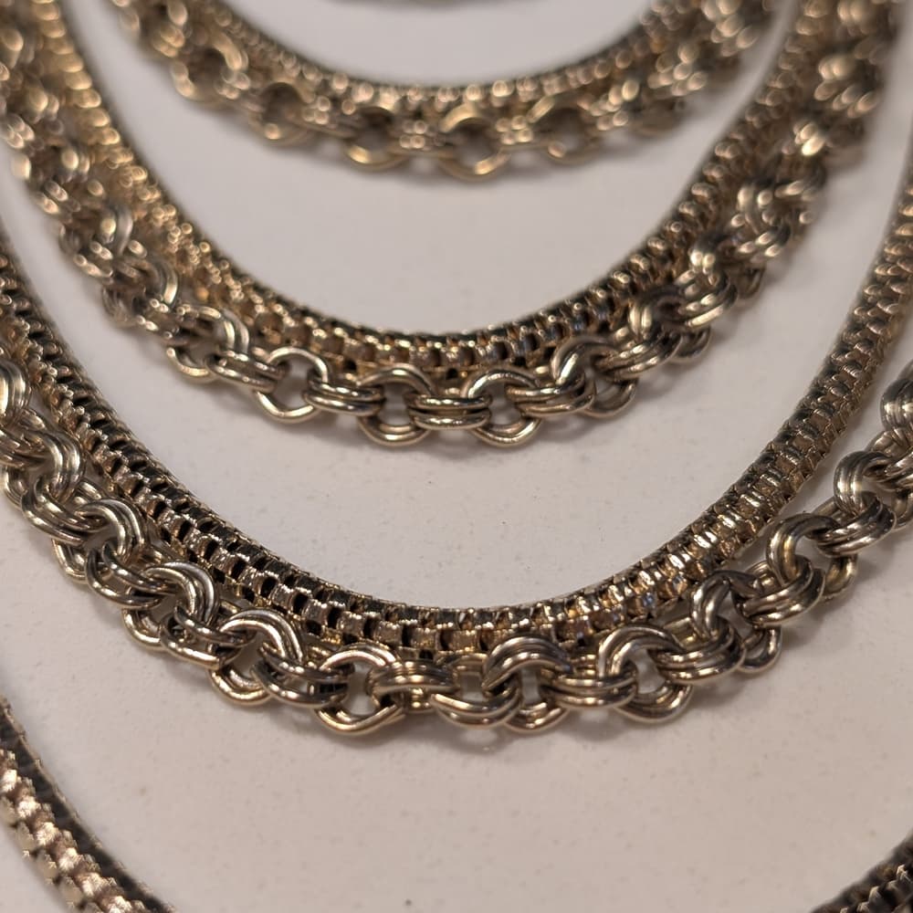 Vintage Multi-Strand Gold Layered Festival Necklace - Thumbnail 3