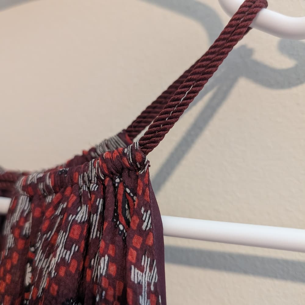 Cinq a sept Silk Boho Hippie Fairy Maroon Halter Top Size XS - Thumbnail 6