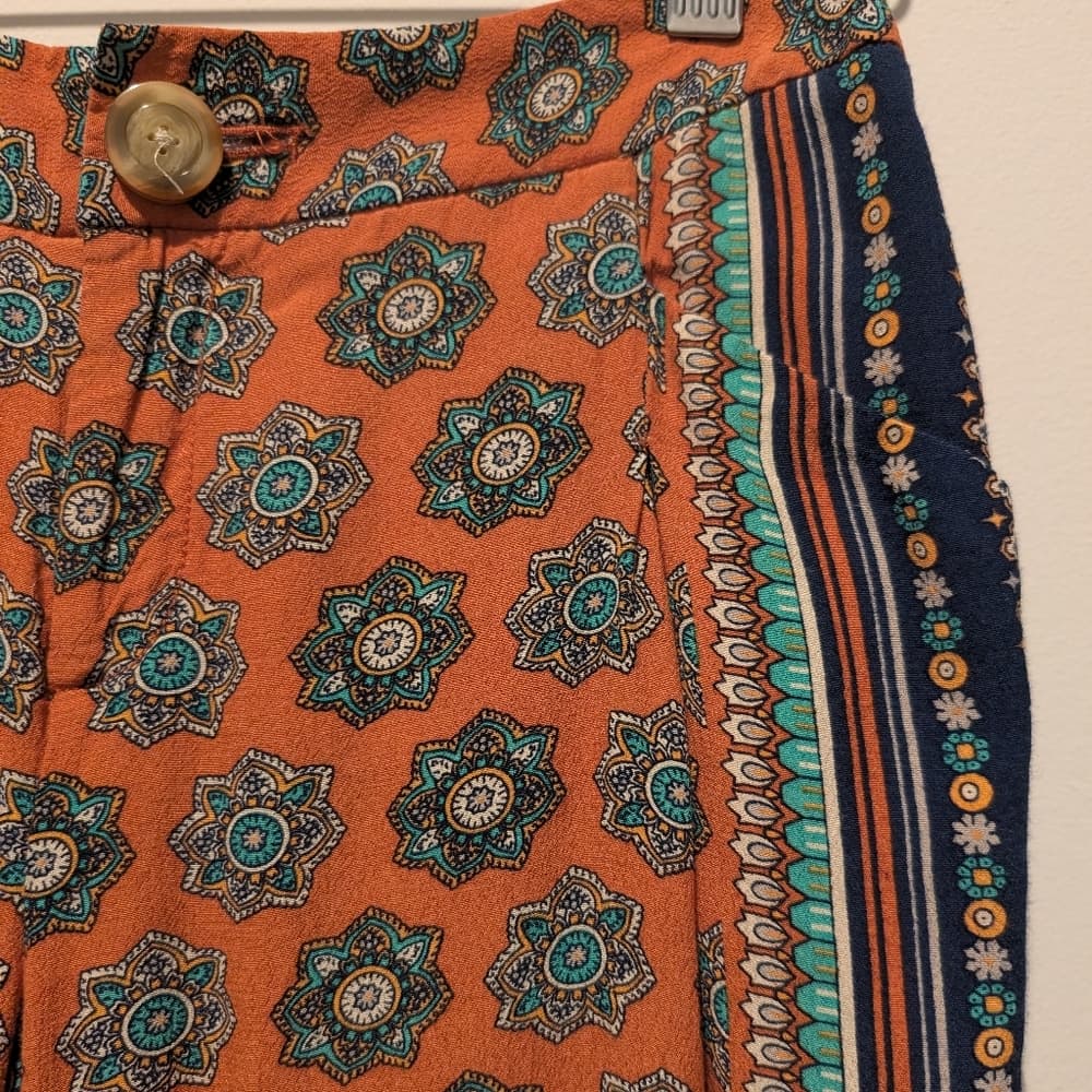 Anthropologie Elevenses Summer Wide-Leg Palazzo Pants Side pockets - Thumbnail 2