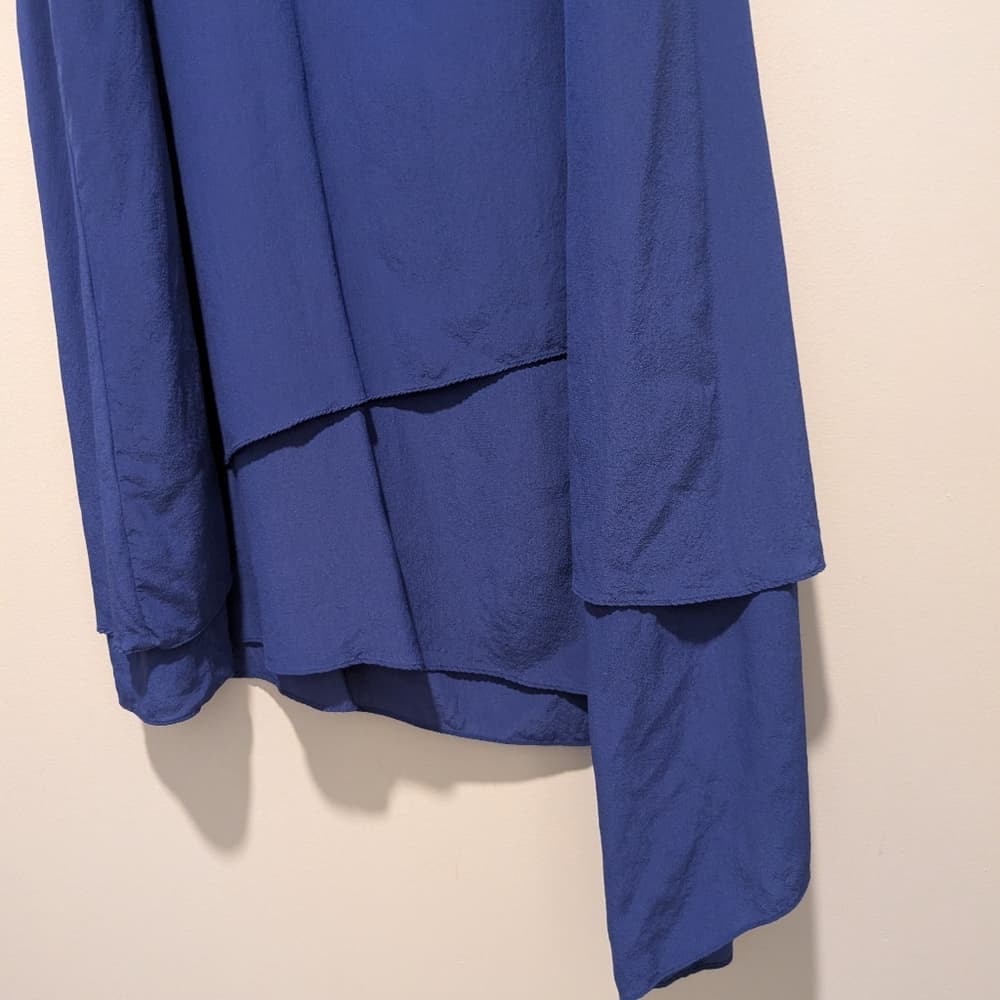 Eileen Fisher Royal Blue Silk Minimalist Office Summer Dress - Thumbnail 2
