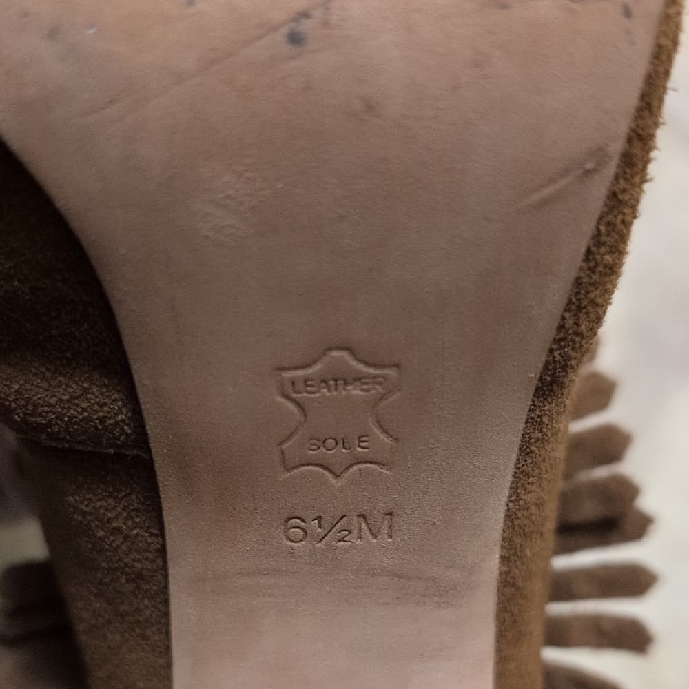 Tory Burch Huntington Fringe Embroidered Brown Suede Women's Shoes Booties‎ - Thumbnail 6