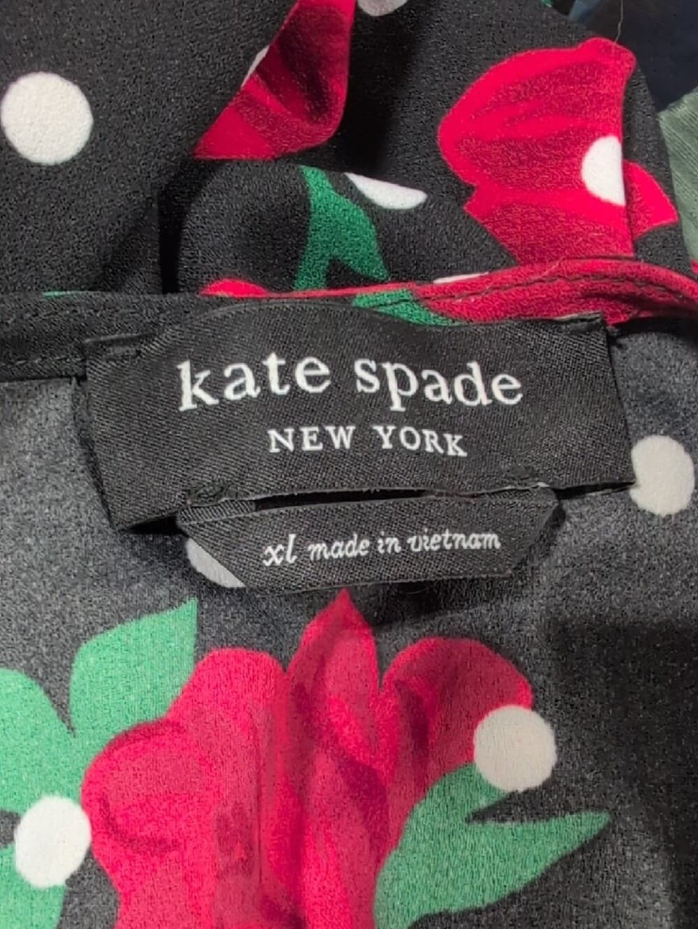 kate spade Black Rose Floral Print Summer Coastal Dress