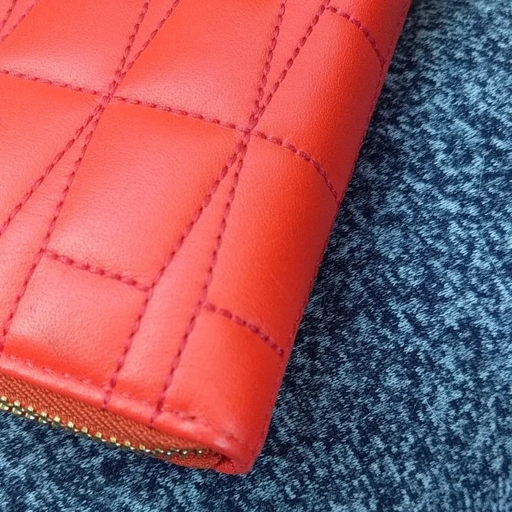Kate Spade cherry red lacey signature quilted leather Wallet flame - Thumbnail 8