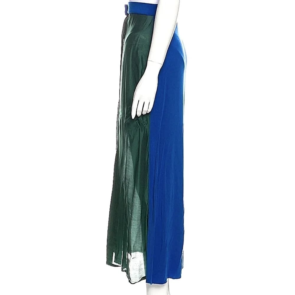 Vintage silk Italy Boho button high waist Coastal Y2k maxi skirt