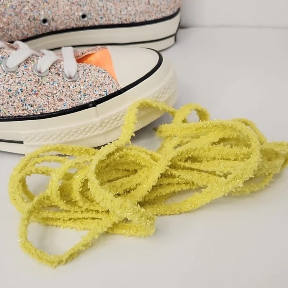 Converse Chuck Taylor All Star JW Anderson Colorblock Glitter Hightop Sneakers - Thumbnail 4