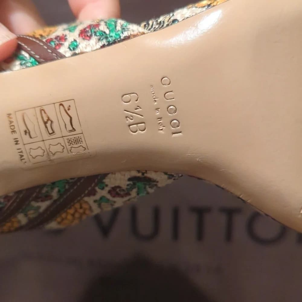 Gucci horsebit pineapple print Summer Wedding vintage‎ Leather heels - Thumbnail 6