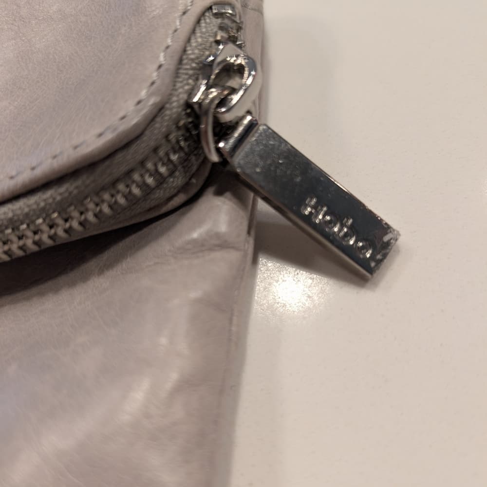 HOBO Grey Leather Festival Boho Zip Crossbody Bag - Thumbnail 4