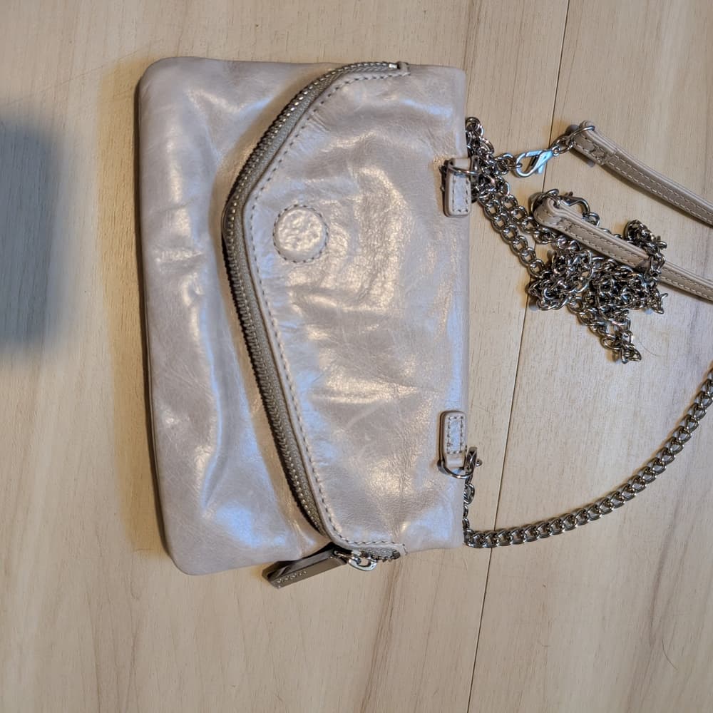 HOBO Grey Leather Festival Boho Zip Crossbody Bag - Thumbnail 8