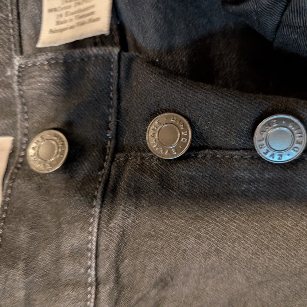 Everlane Wide Leg Black Y2k Jeans with 5 Button Fly Size 25 - Thumbnail 3